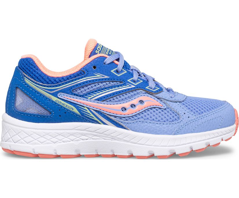 Tenis Saucony Cohesion 14 Encaje Niños Azules Coral | México 847GSOL